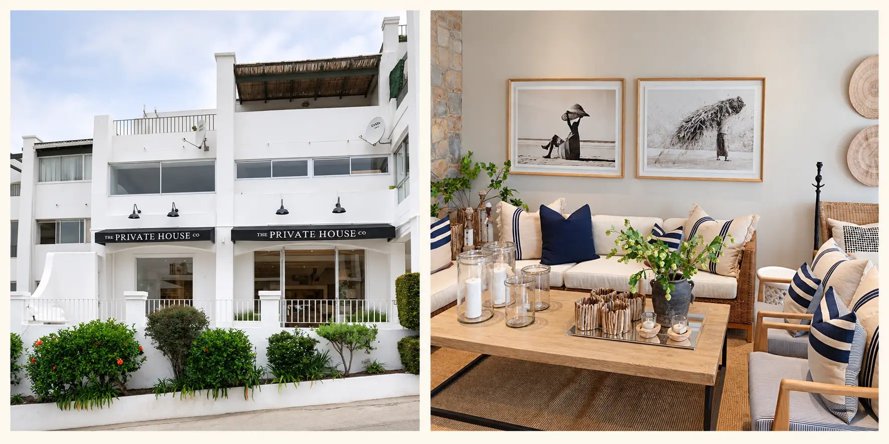 The Private House Company showroom in Plettenberg Bay, featuring furniture and home décor.